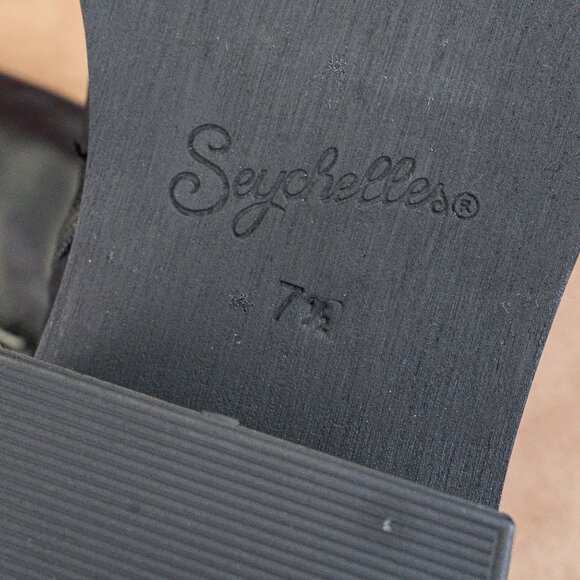 Seychelles Women San Black Leather Riding Western Boho Knee Boots sz 7.5 - Picture 8 of 9